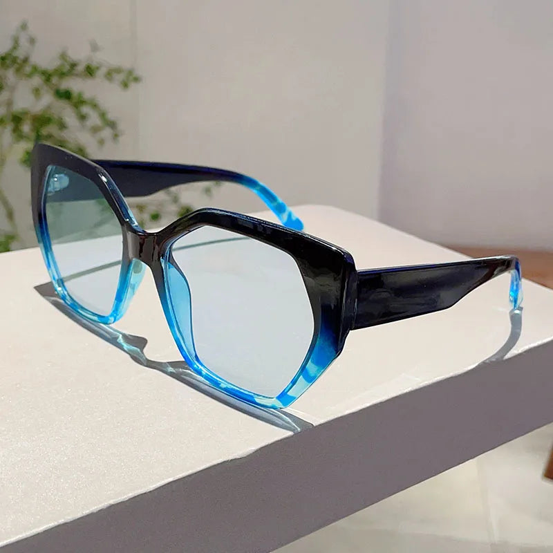Polygon Gradient Black Sunglasses - Luxury UV400 Women's Shades