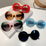 Vintage Glamour Round Sunglasses - UV400 Candy Color Eyewear
