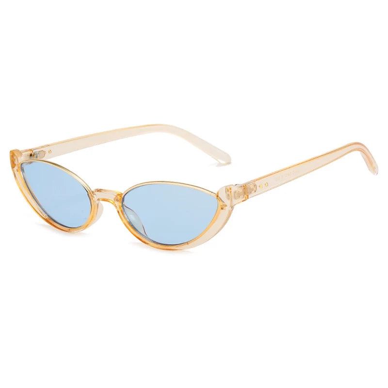 Chic Small Cat Eye Sunglasses: Leopard & Black Half-Frame UV400