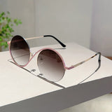 Chic Oversized Round Gradient Sunglasses | UV400 Beach Vacation Shades