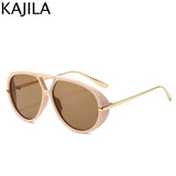 Luxury Vintage Oversized Pilot Oval Sunglasses - UV400 Protection