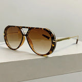 Chic Vintage Pilot Gradient Sunglasses - Women's Luxury Double Bridge Shades