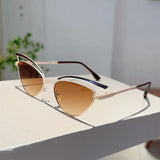 Chic Hollowed Cat Eye Sunglasses - Gradient UV400 Trendy Eyewear
