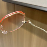 Chic Polygonal Metal Sunglasses - Luxury Gradient Titanium Frames