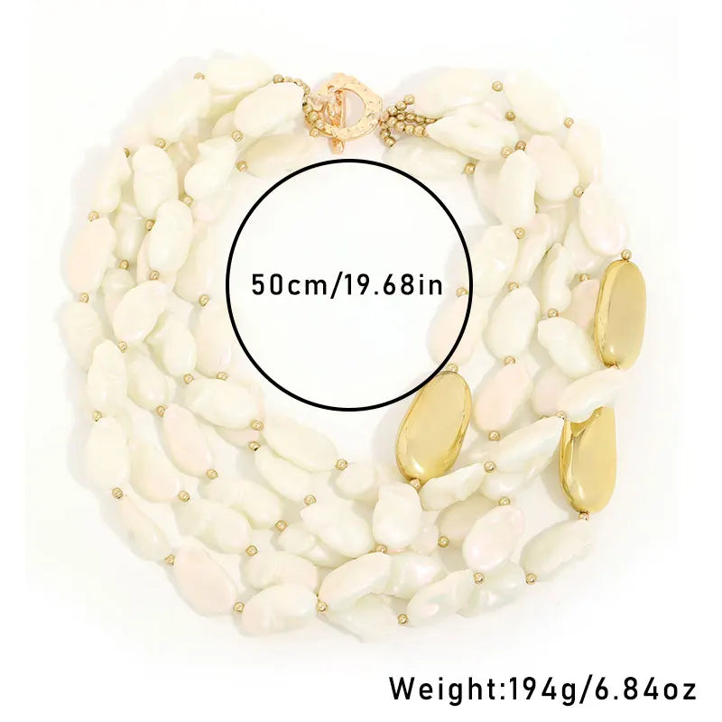 Layered Pearl & Gold Necklace