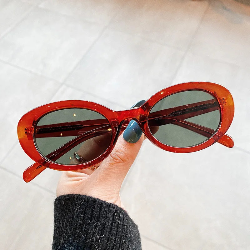 Retro Cat Eye UV400 Sunglasses - Chic Punk Red Green Shades