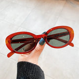 Retro Cat Eye UV400 Sunglasses - Chic Punk Red Green Shades