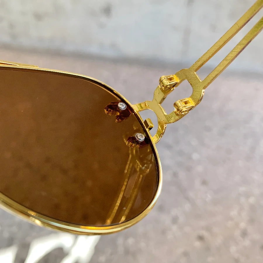 RELEN Double Bridge Aviator Sunglasses: Colorful Lenses, Leopard Temples