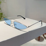 KAMMPT 'Verona' Vintage Triangle Sunglasses - Retro Double Bridge Design