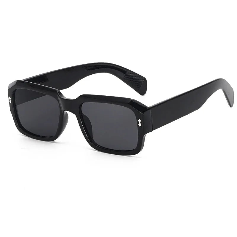 SPLOV Vintage Square Sunglasses: Leopard Print, Gradient UV400 Protection