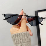 Chic Metal Cat-Eye Sunglasses - Clear Ocean Lens, UV400 Protection