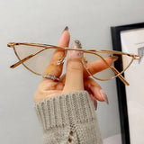 Chic Metal Cat-Eye Sunglasses - Clear Ocean Lens, UV400 Protection