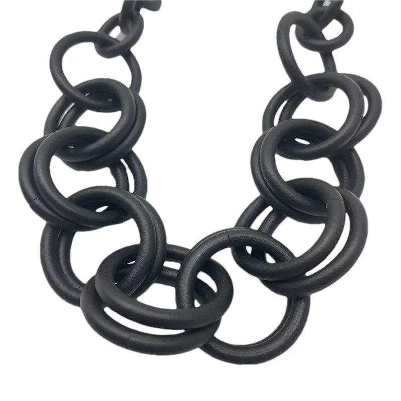 Handmade Rubber Choker: Avant-Garde Ethnic Chic Necklace