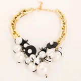 Statement Faux Pearls Necklace Handmade for Women Girl Wedding Party Jewelry