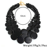 Handmade Wooden Bead Statement Necklace – Vintage Party Jewelry