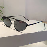 Chic Cat-Eye Metal Sunglasses - Triangle Decor & UV400 Protection