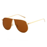 Chic Oversized Champagne Gradient Oval Sunglasses for Women