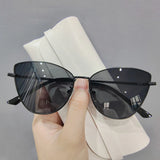 Vintage Cat Eye Frame Sunglasses Women 2024 Luxury Brand Designer Fashion Female Eyewear Retro Trendy Sun Shades for Lady