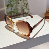 KAMMPT Oversized Vintage Butterfly Sunglasses - Gradient UV400 Shades