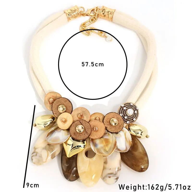 Collar de piedra y concha Kaya