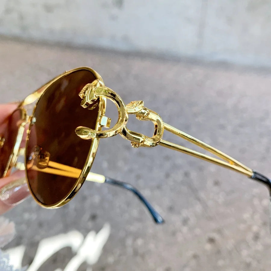 RELEN Double Bridge Aviator Sunglasses: Colorful Lenses, Leopard Temples
