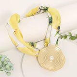Statement Vintage Strawberry Floral Scarf Necklace with Geometry Pendant for Women Girl Wedding Party Jewelry