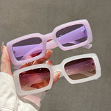 Chic Retro Rectangle Sunglasses – Gradient UV400 Candy Shades