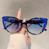 Luxe Leopard Cat Eye Sunglasses - Gradient UV400 Protection