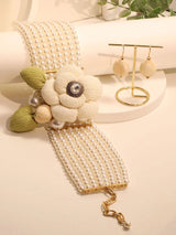 Pearl Flower Choker Necklace