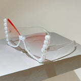 KAMMPT Pearl Butterfly Oversized Sunglasses - Gradient UV400 Shades