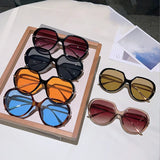 Vintage Oversized Round Sunglasses - Luxury UV400 Shades