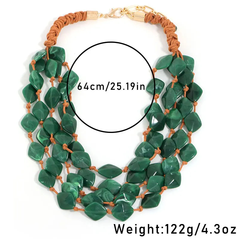 Boho Chic Multi-Layer Beaded Necklace - Vintage Statement Jewelry