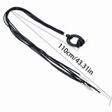 Black Rubber Tassel Pendant Necklace - Statement Jewelry