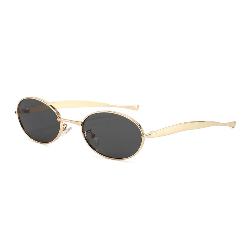 Luxury Oval Y2K Sunglasses | Women's Metal Frame UV400 Shades