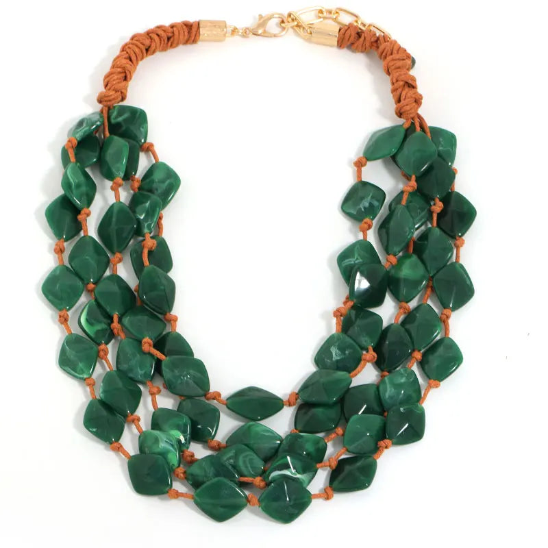 Boho Chic Multi-Layer Beaded Necklace - Vintage Statement Jewelry