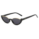 Chic Small Cat Eye Sunglasses: Leopard & Black Half-Frame UV400