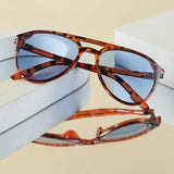 Luxury Pilot Double Bridge Sunglasses for Men - Retro Oversized Frames