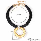 Statement Vintage Necklace with Geometric Pendant for Women Trendy Wedding Party Jewelry