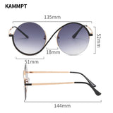 KAMMPT Luxe Vintage Oversized Round Sunglasses - UV400 Gradient Shades