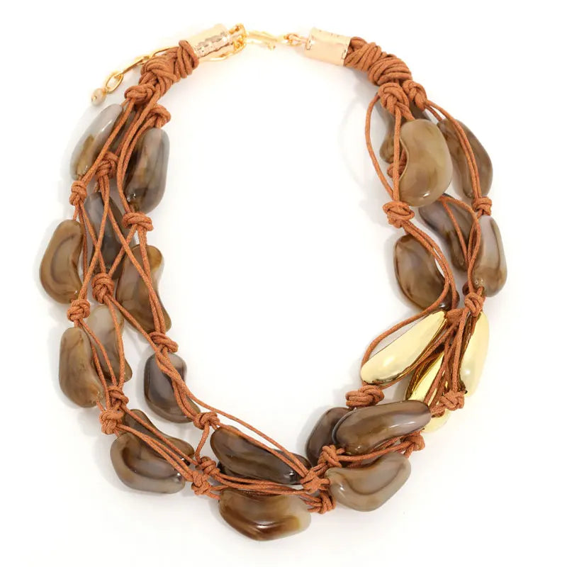 Fashion Statement Necklace Acrylic Beads Handmade for Women Girl Trendy Party Jewelry