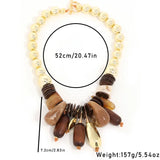 Handmade Wooden Bead Statement Necklace