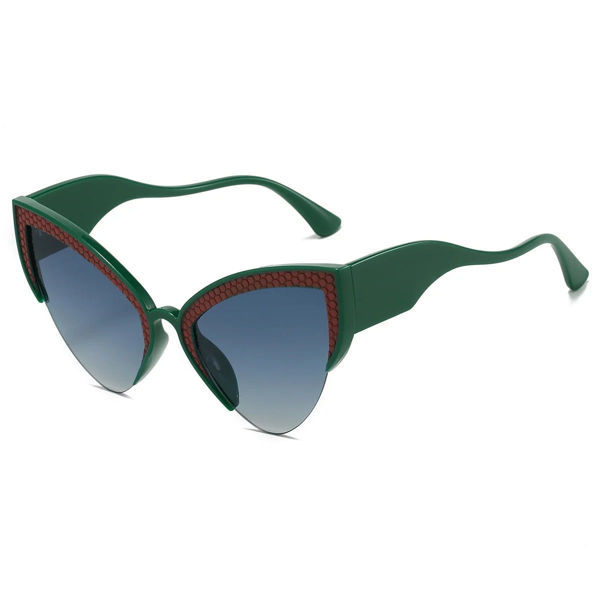 KAMMPT Retro Cat-Eye Sunglasses: Chic Triangular UV400 Shades for Women