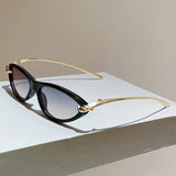 KAMMPT Vintage Oval Sunglasses - Chic Women's UV400 Luxury Shades