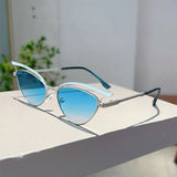 Chic Hollowed Cat Eye Sunglasses - Gradient UV400 Trendy Eyewear