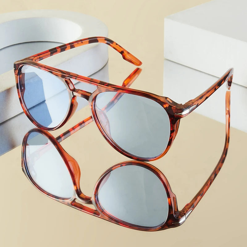 Luxury Pilot Double Bridge Sunglasses for Men - Retro Oversized Frames
