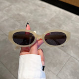 KAMMPT "Leopard Luxe" Vintage Oval Sunglasses - UV400 Designer Travel Shades