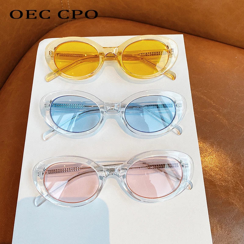 Retro Cat Eye UV400 Sunglasses - Chic Punk Red Green Shades