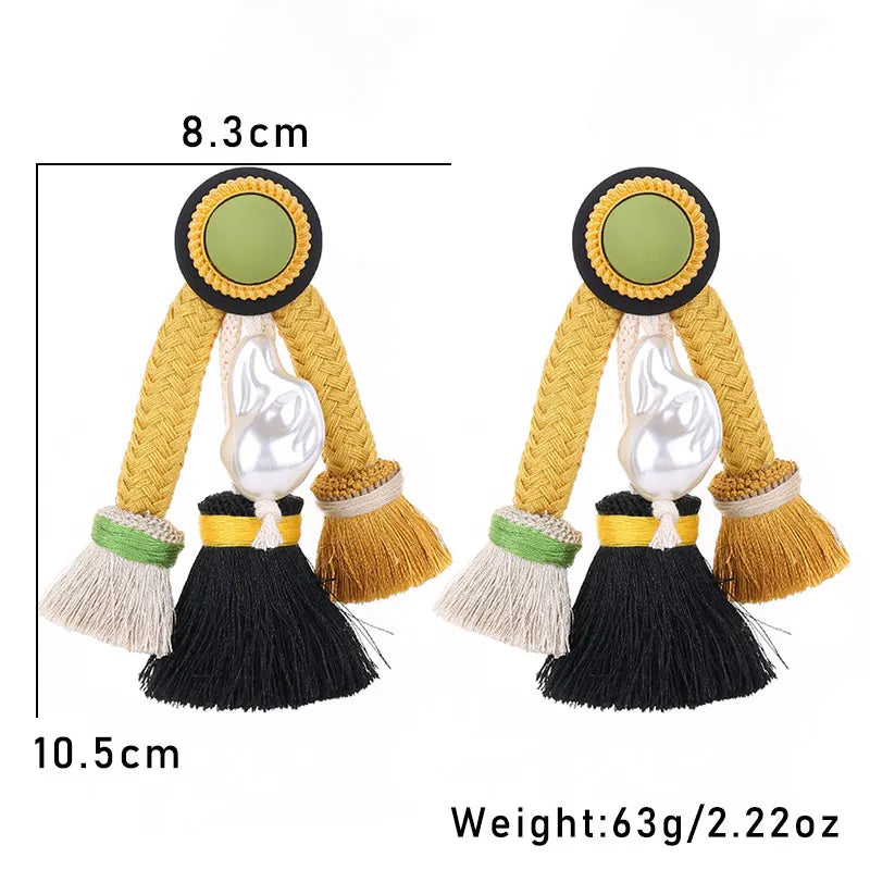 Makeda Multi Tassel Drop Earrings