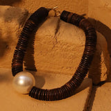 Collar de madera Sol Pearl