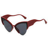 KAMMPT Retro Cat-Eye Sunglasses: Chic Triangular UV400 Shades for Women